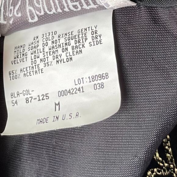 Vintage Size Medium Petite Soutache Gold Black Velvet Jacket Victorian Regency - Picture 7 of 12